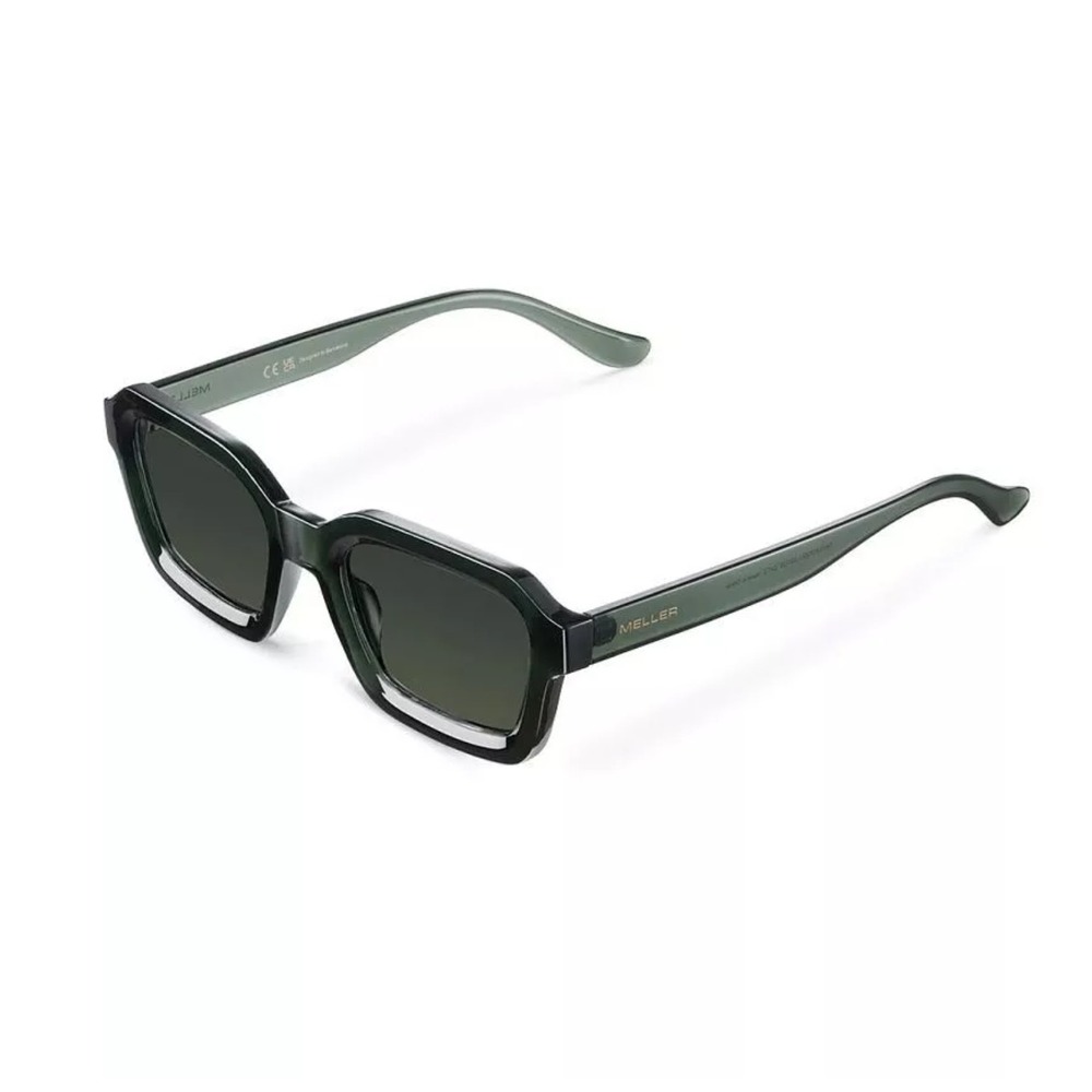 Meller Nayah glasses Womens OS Green NAY3-FOGOLI Rectangular Chunky Bio-Acetate